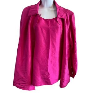 Womens Vintage 2 Piece Silk Top Set NWT